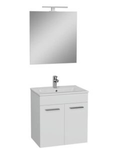Kúpeľňová zostava s umývadlom zrcadlem a osvětlením Vitra